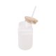 500ml Frosted Glass with Bamboo Lid